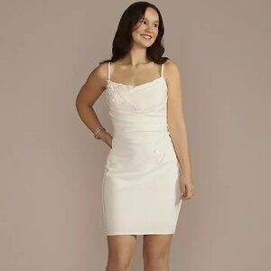 DB Studio 3D Floral Lace Applique Crepe Mini Dress